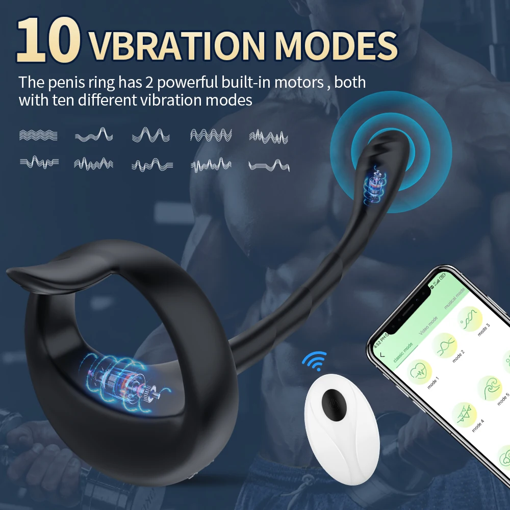 Sexy Toys Cockring for Men Couples APP Control Bluetooth Vibrator Adult goods for Men Masturbator Penis Ring Sexy Accessories