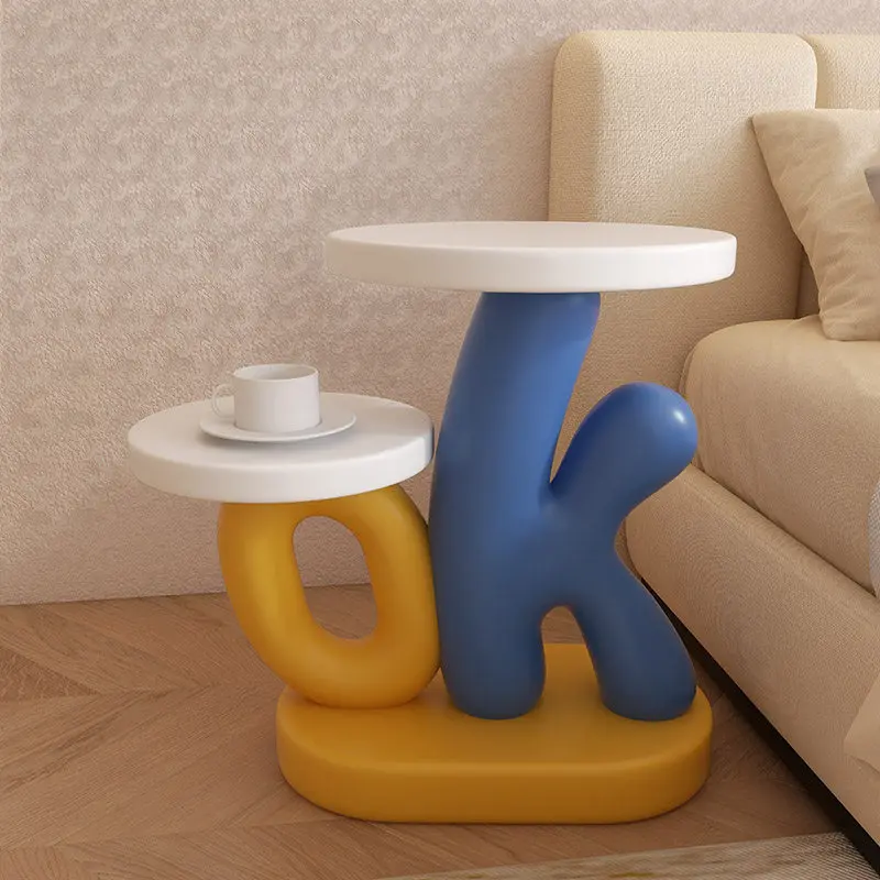 High-end letter-shaped cartoon bedside table, floor-to-ceiling small side table storage