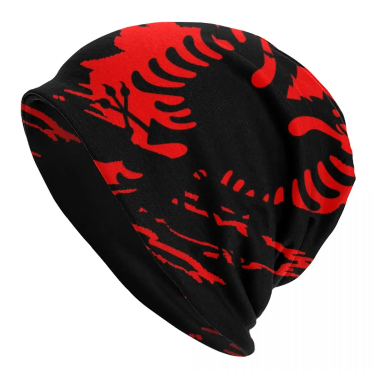 Vintage Flag Of Albania Skullies Beanies Caps Unisex Winter Warm Knitting Hat Cool Adult Albanian Pride Bonnet Hats Ski Cap