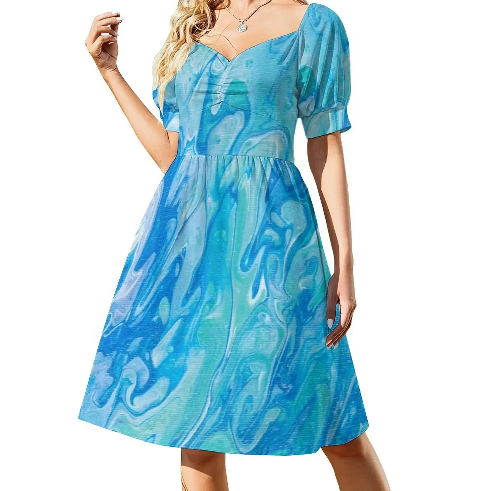 

Tide Short-Sleeved Dress summer dress daily ladies dresses for special occasions Long dress woman