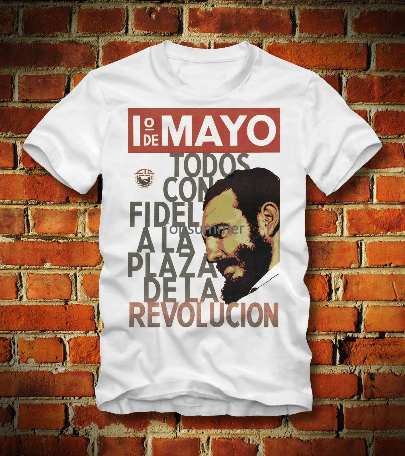 

2019 Hot Sale 100% Cotton Boardrippaz T Shirt Fidel Castro Revolution Cuba Kuba Havanna 1965 1. May Poster Tee Shirt