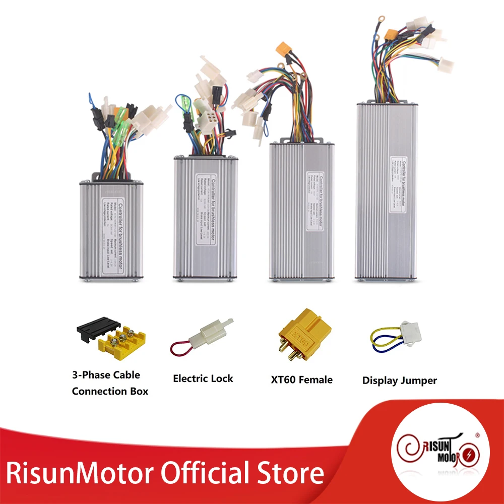 RisunMotor Ebike Controller 36V/48V 750W 1000W 30A Electric Bike Brushless DC Controller Support Regenerative Function