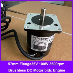 36V 100W 3600rpm 57mm Flange Brushless DC Motor bldc Engine 57BL75S10-336