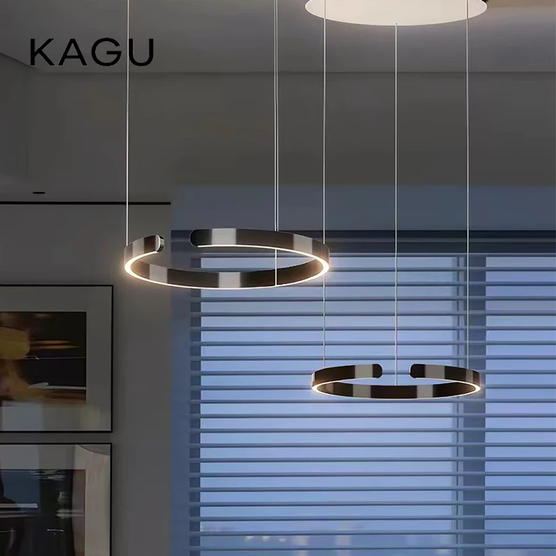 Modern Ring Pendant Lamp Remote Control Dimmable Warm White Eye Protection Led Chandelier Kitchen Island Dining Room