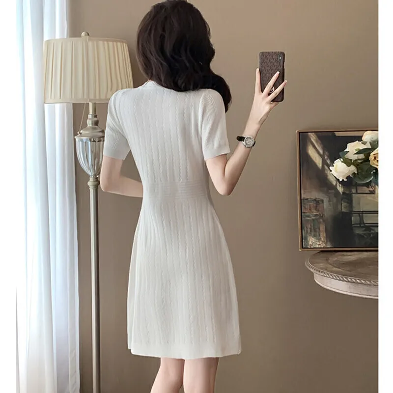 Summer Women\'s Short Sleeved Dress Fashion Casual High Quality Dresses A-line Skirt