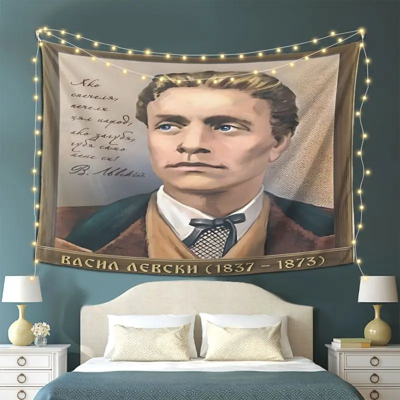 VIKAMA Retro Portrait Commemorative Tapestry, Historical Wall Hanging for Bedroom Living Room Study Decor