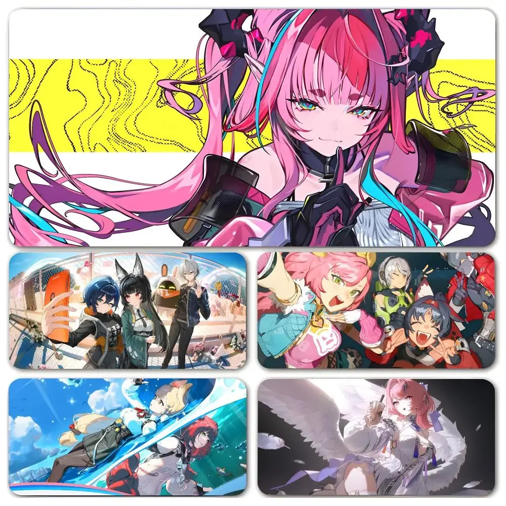 Action game Zenless Zone Zero Mouse Pads Large Size Gaming Desk Mat with Stitched Edges Non-Slip Underside