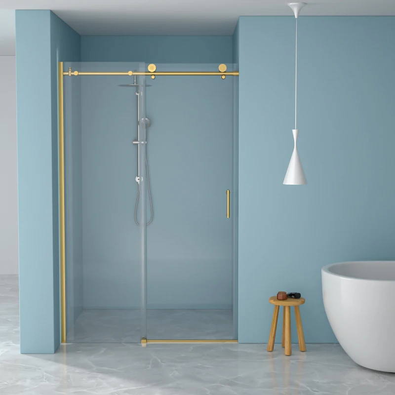

Alixeperss Store 48"W x 76"H Single-Slide Shower Door - 8mm Tempered Glass with 304 Stainless Steel Frame