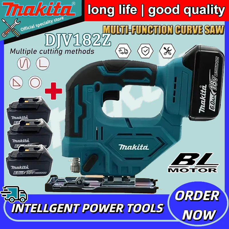 

Makita DJV182Z Curve Saw Woodworking Cutting Multifunction Saw Cordless 18V Lithium Battery Rechargeable Electric Jig Saw