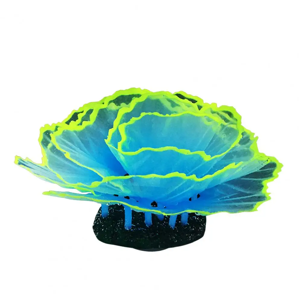 

Fish Tank Coral Decoration Realistic Colorful Aquarium Coral Ornament Bottom Suction Cup Design Non-fading Decoration