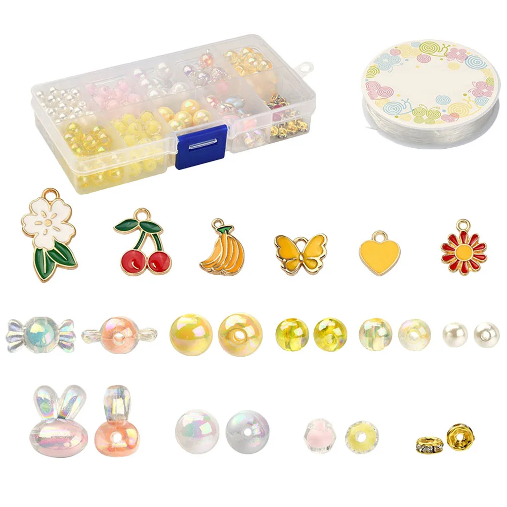 

DIY Jewelry Making Kit Acrylic Alloy Charms Bracelet Earring Supplies Craft Tools Girls 8 12 Years Old Accessories Beads
