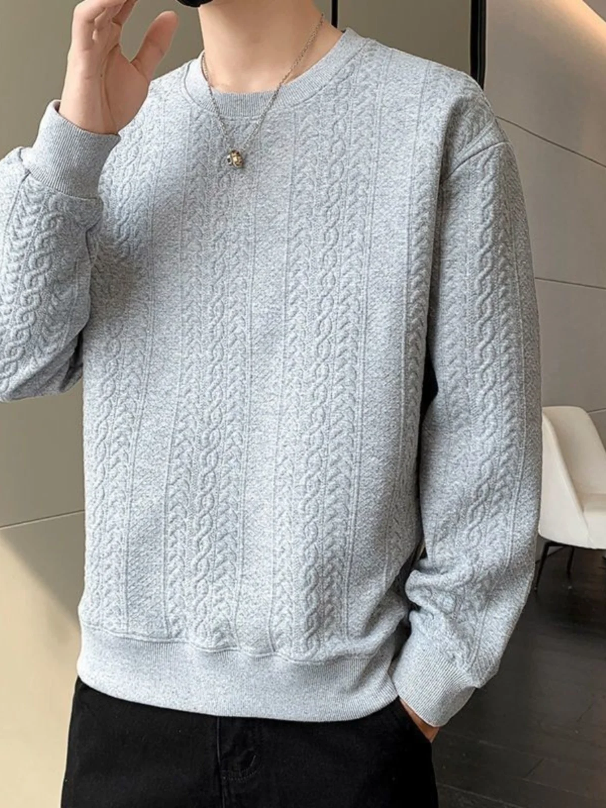 

Утепленная флисовая повседневная белая футболка для мужчин, свободного кроя, удобная, для осени и зимы, модная, в уличном стиле