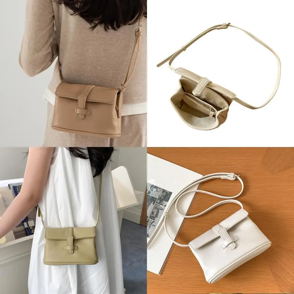 

D46D Elegant Square PU Crossbody Bag with Retro Design Leaethr Shoulder Bags With Adjustable Strap for Fashionable Women