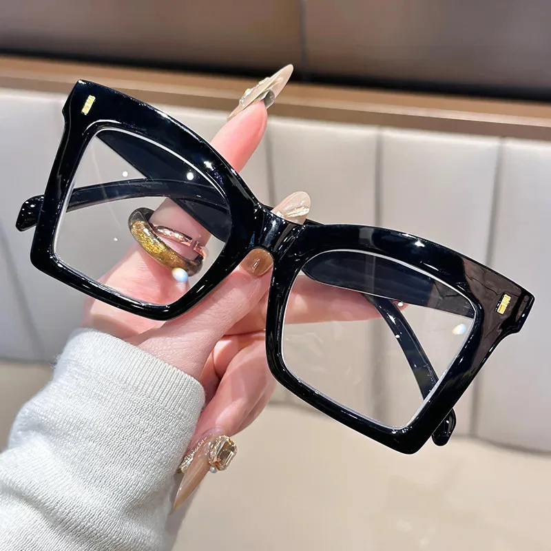 إطار كبير نظارات للقراءة كلاسيكي أسود مربع حجب الضوء الأزرق الكمبيوتر طول النظر الشيخوخي نظارات حملق + 1.0... + 4.0 للجنسين