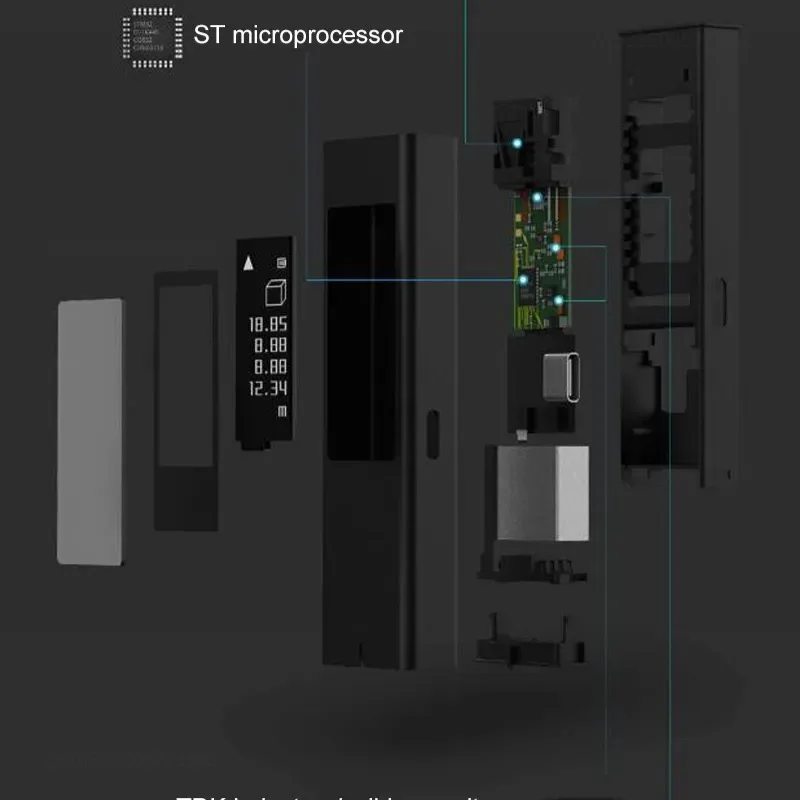 Imagem -03 - Xiaomi Duka Master Range Finder Recarregável Medidor de Distância Ferramenta de Medida Oled Touch Screen Ls5 ls 40m