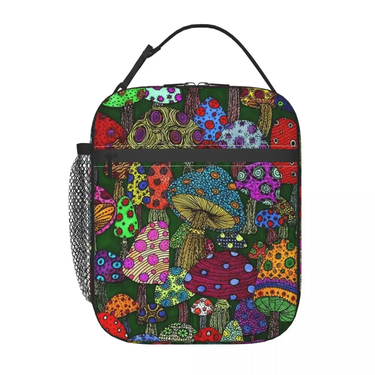 Kusama-fiambrera aislante para oficina, bolsa de almacenamiento de alimentos, enfriador portátil, Color seta