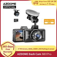 AZDOME Dash Cam M01 Pro 3“ IPS Screen ADAS Car DVR 1080P Auto Recorder 24H Parking G-sensor Support 150° FOV Dual-channel Record