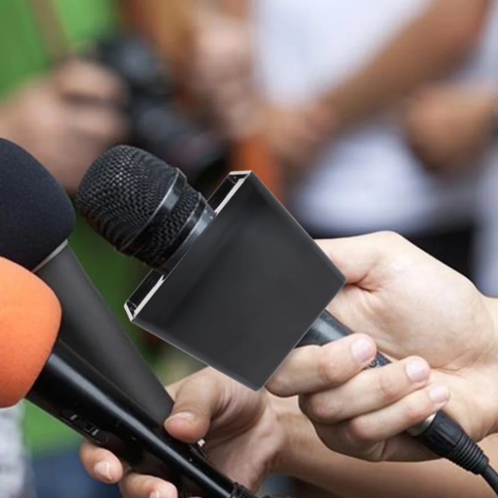 

Portable Microphone Logo Station 2 Pcs Handheld Small Wireless Interview News Reporter KTV Mic Props Sponge Injection Parts