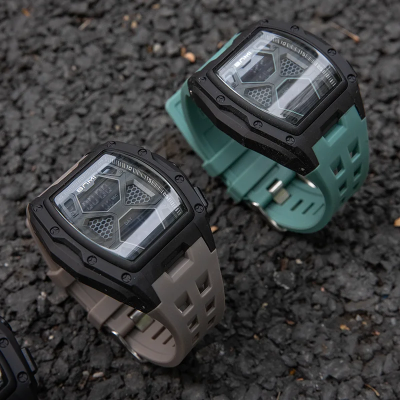 Simple Fashion Men's Multifunctional Electronic Watches Timing Function Alarm Clock Silicone Strap Military Sports Watch