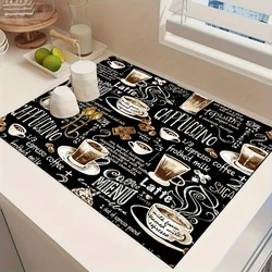 VIKAMA Coffee Series Kitchen drain mat Absorbent quick-drying place mat bar insulation mat Coffee machine drain mat