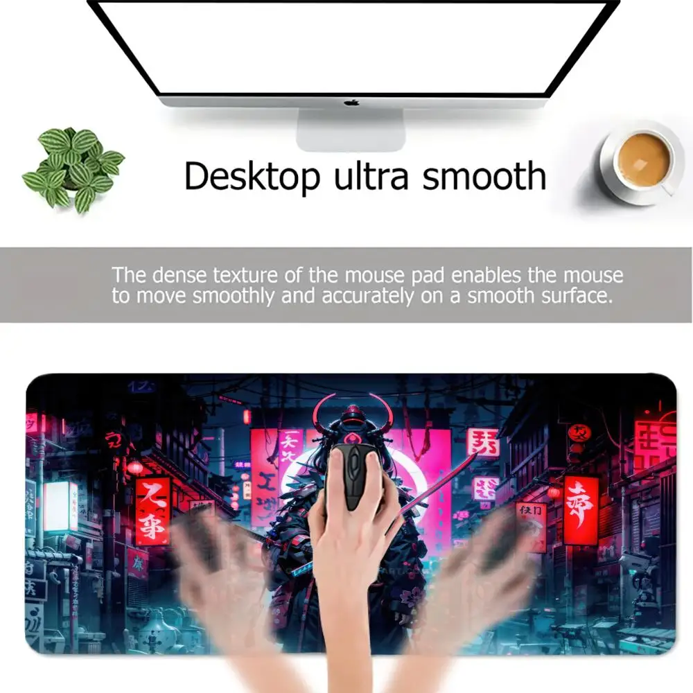 Japanese samurai Mouse Pad Large Computer Office Game Table Mats XXL Rubber Anti-slip HD Gaming Keyboard Mousepads Long Desk Mat