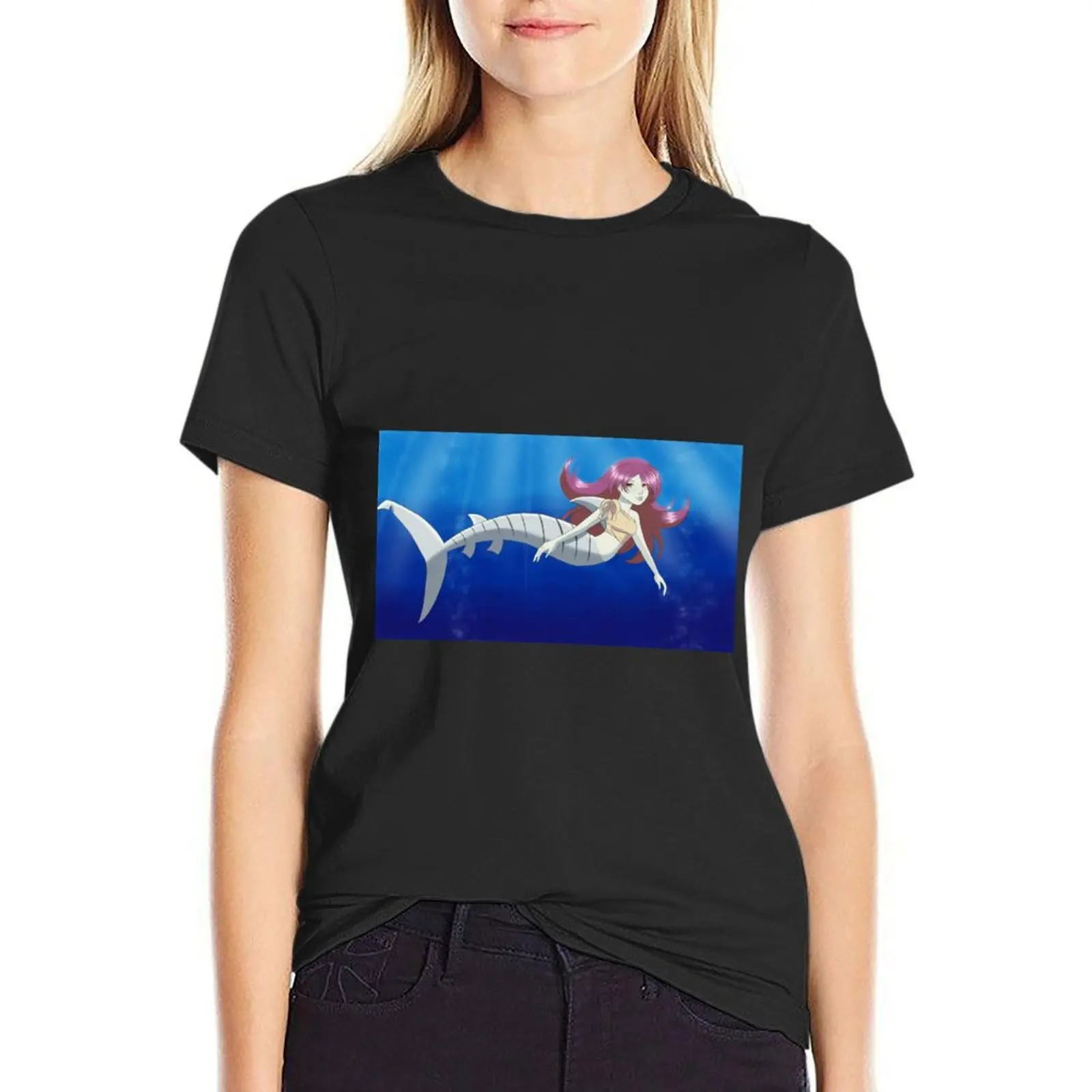 Tiger Shark Mermaid T-Shirt tops kawaii clothes Women t shirt