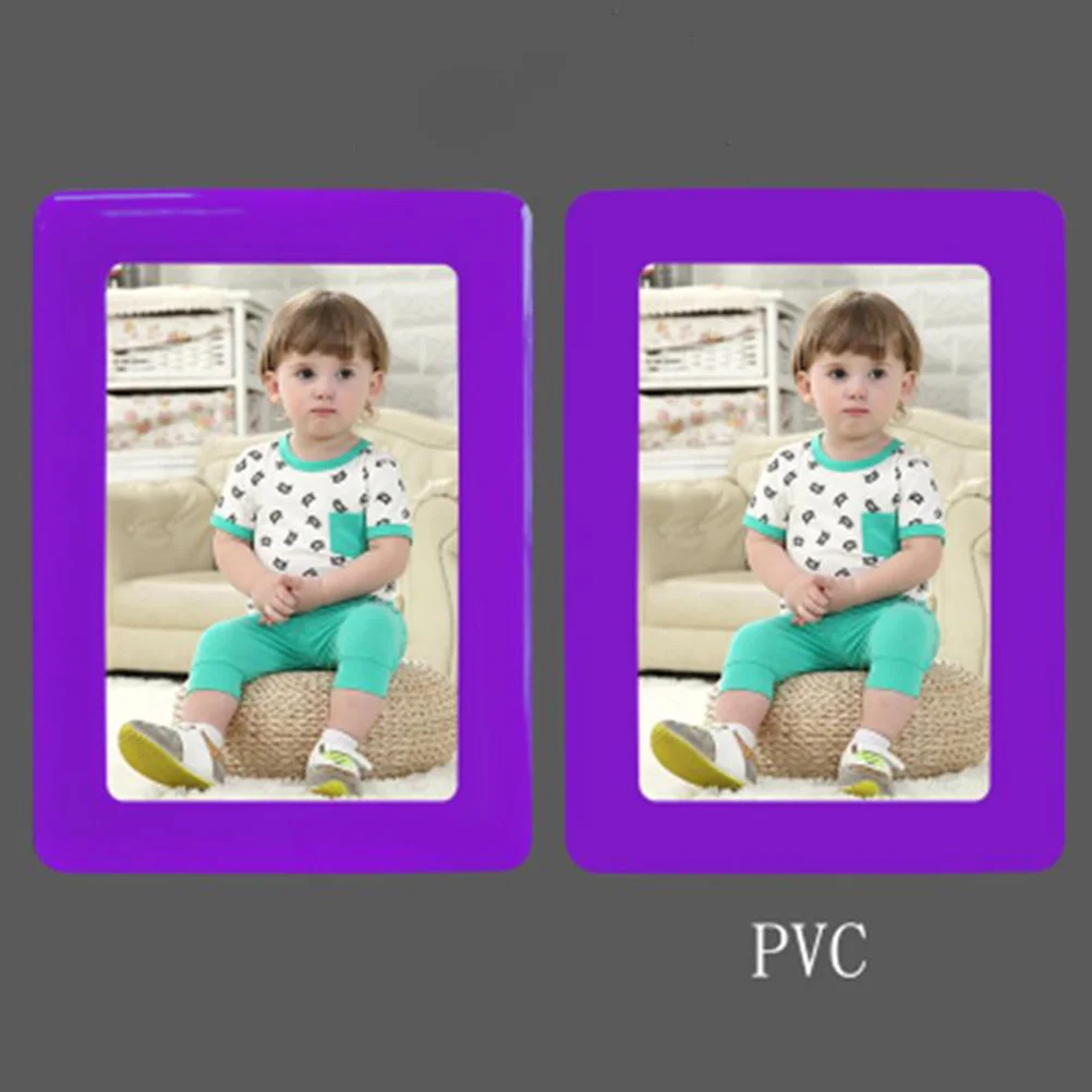 

Magnetic Photo Frame Pvc Refrigerator Picture Frame No Print Wear Resistant For Home Decor Gift 6 Inch Purple