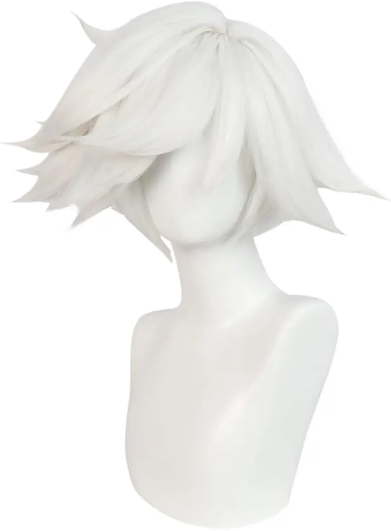 Hotel Cosplay Angel Dust Wig, White Styling Short Hair Halloween Anime Party Wig view 3
