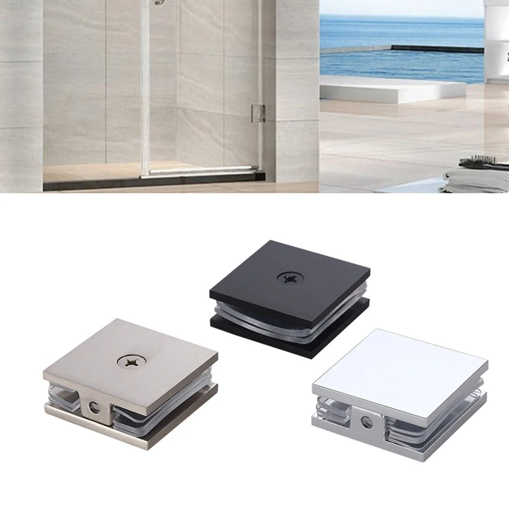 

Bathroom Door Brass Clamp Fixed Panel U-Clamp For 8-12 Mm Tempered Glass Single Hole Glass Fixing Clip Shower Room Accessories