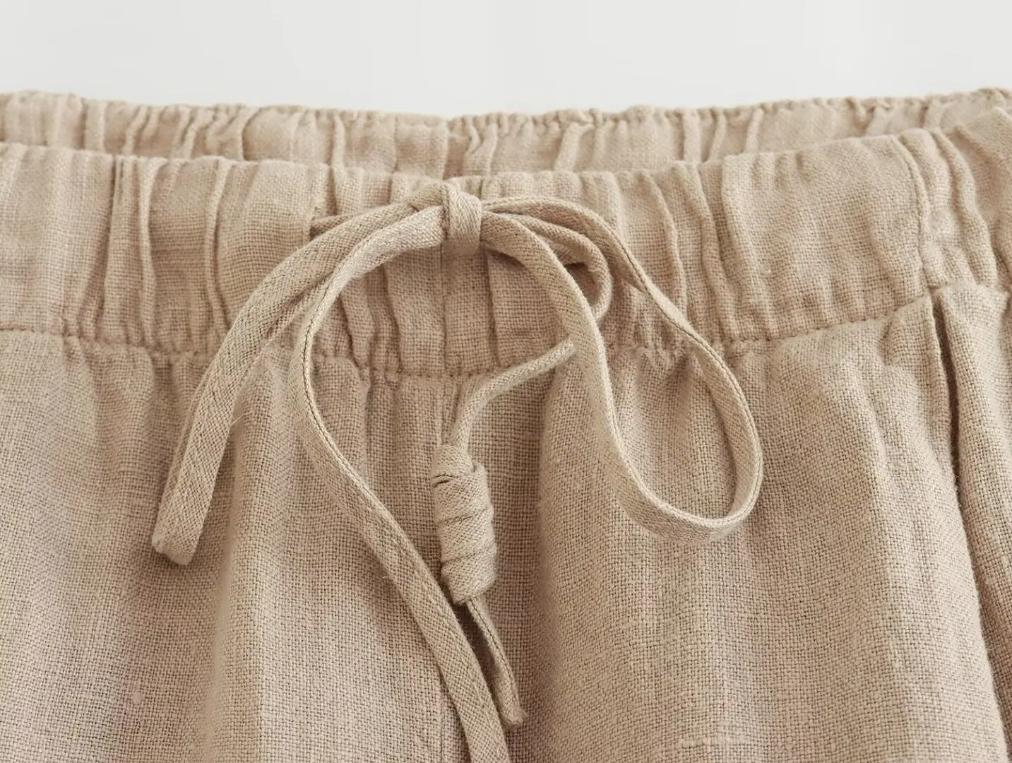 Maxdutti Pantalon Femme Trousers Women Summer French Minimalist Pants Women Loose Fitting Casual Drawstring Wide Leg Pants