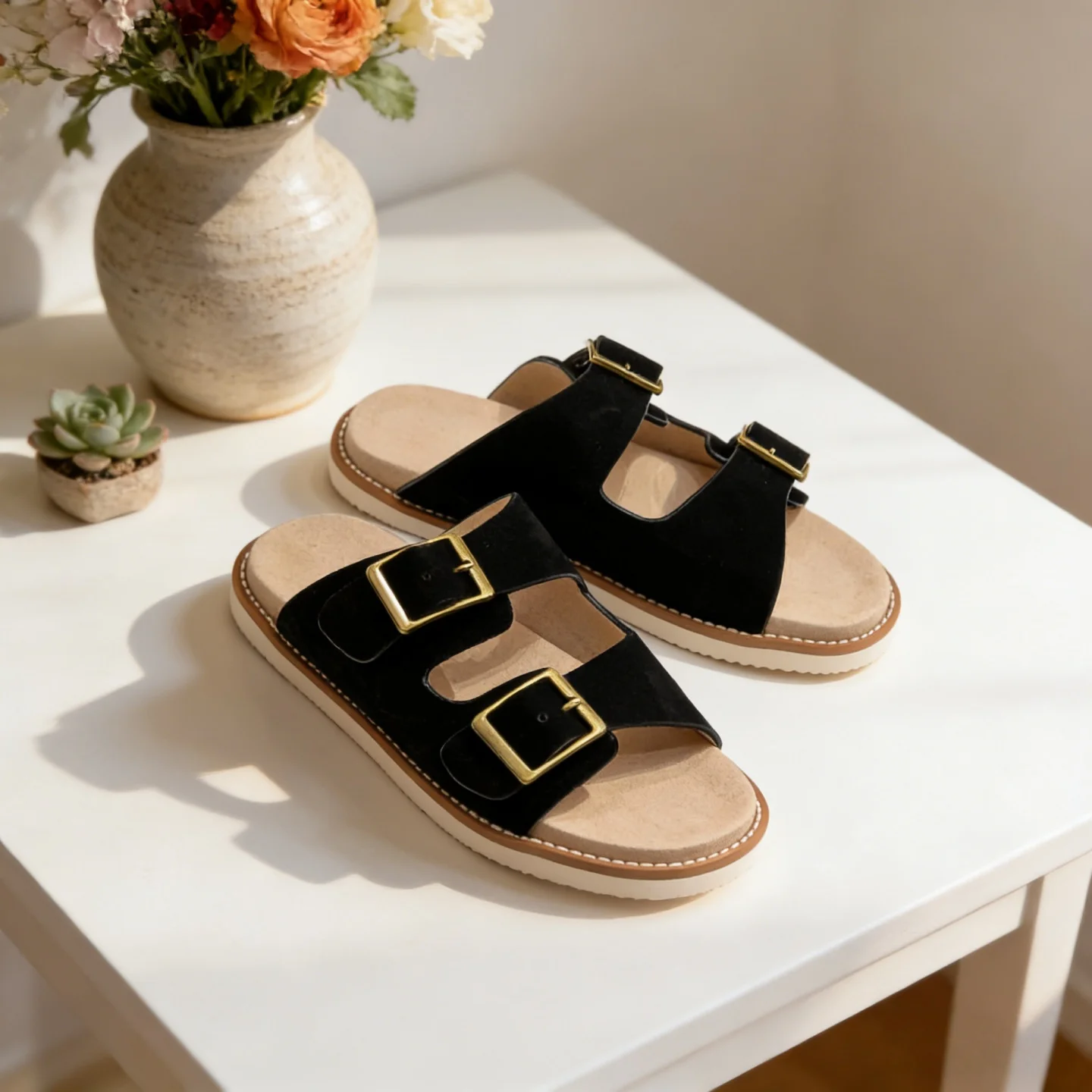 

Handmade Men's Shoes Genuine Cowhide Slippers Home Outdoor Beach Indoor Outside Shoes Holiday Gifts Luxury Brand Leather Sandals