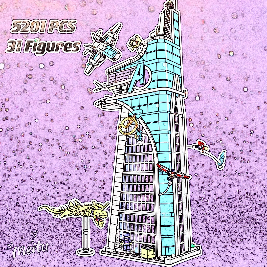 MOC 2026 5201 шт. Мстители башня здание боевая архитектура вид на улицу для детей подарки на день рождения и Рождество 76269 Moc