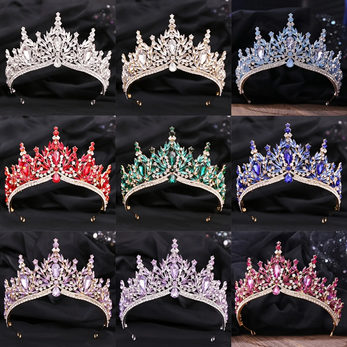 Baroque Crystal Tiaras And Crowns Headband Rhinestone Prom Diadem Crown Bridal Wedding Hair Accessories Jewelry Crwn Tiara Gift