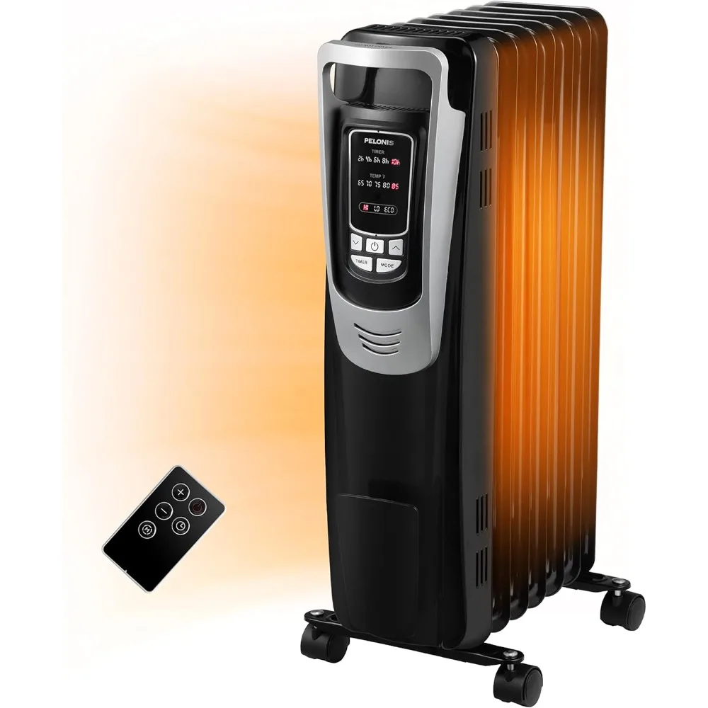 

Radiator Heater for indoor use Large Room with Remote, Thermostat & LED Display, Quiet Oil Filled Heater