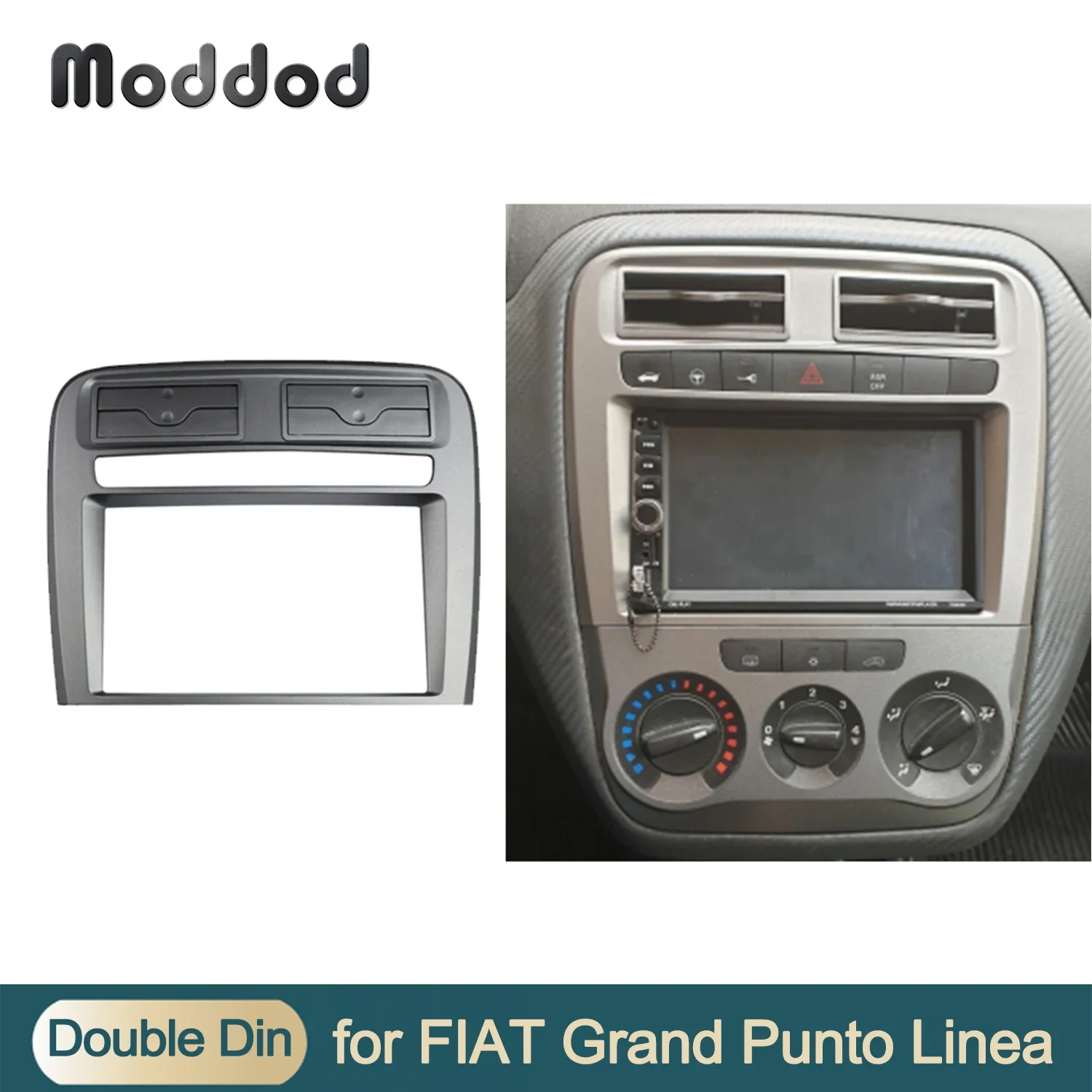 Car Radio Fascia for Fiat Grand Punto Linea 2005-2009 Left Wheel Stereo Panel Dash Mount Kit Installation Refitting Frame Bezel