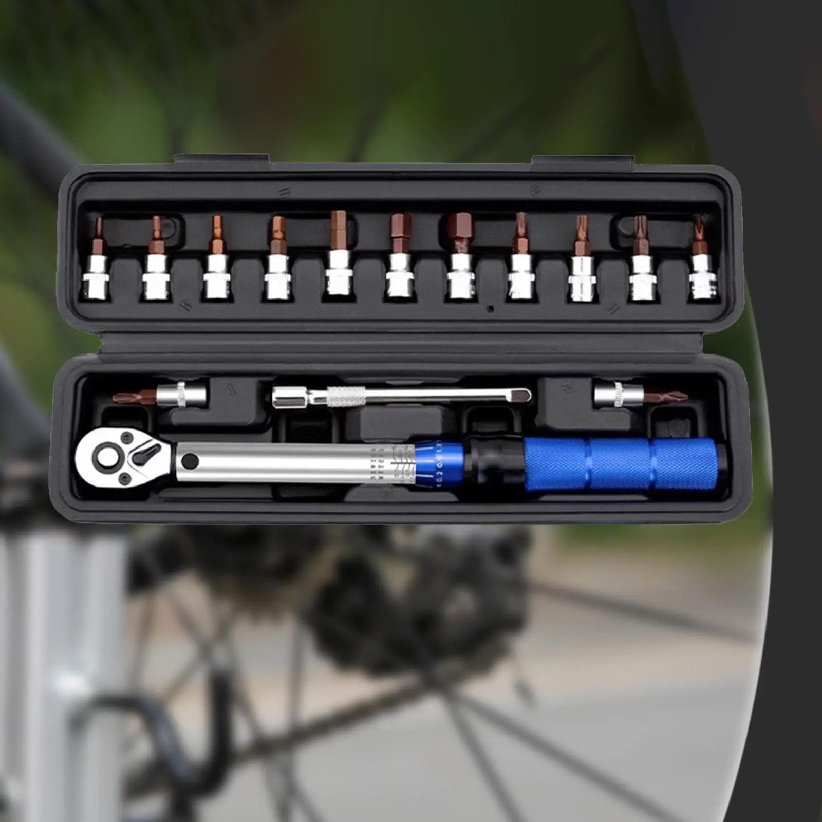 16 peças 1/4\'\' Kit de chave de torque de bicicleta multifuncional com