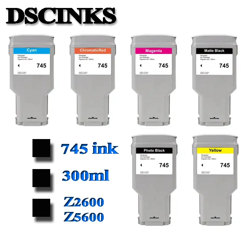 Inktcartridge Voor Hp 745 Compatibele Inktcartridge Voor Hp Designjet Z2600 Z5600 Printer Met Chip 300Ml Inkt