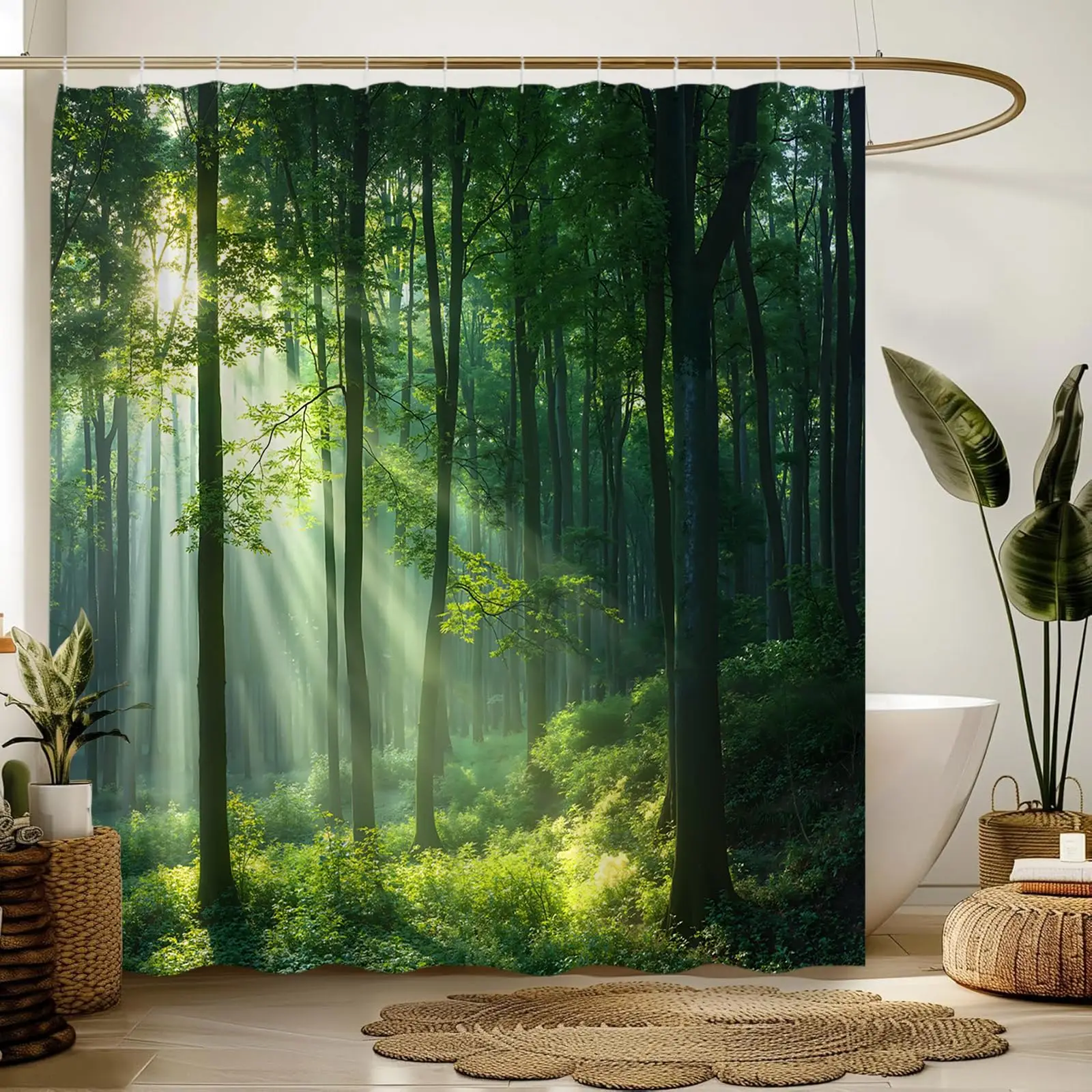 Cool Cat Shower Curtain Set Man Cave Bathroom Decor Awesome Hero Unicorn Shooting Fire Blue Polyester Fabric 12 Hooks Included