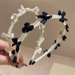 Korean Style Elegant Pearl Hair Band for Women Sweet Bow Headband Hair Hoops Head Band Lady Fashion Headwear Hair Accessories