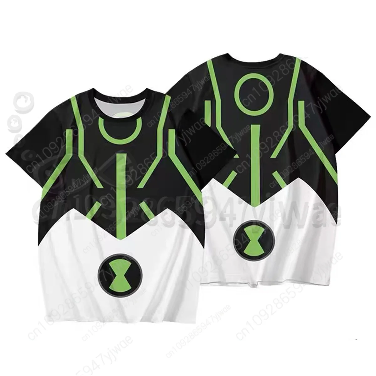 American Anime Omnitrix Ben10 Cosplay Shirt 3D Ben Tennyson Print 3D Grafik T-Shirt Harajuku Y2k Top Sommer Eltern-Kind-Outfits – Detail 10