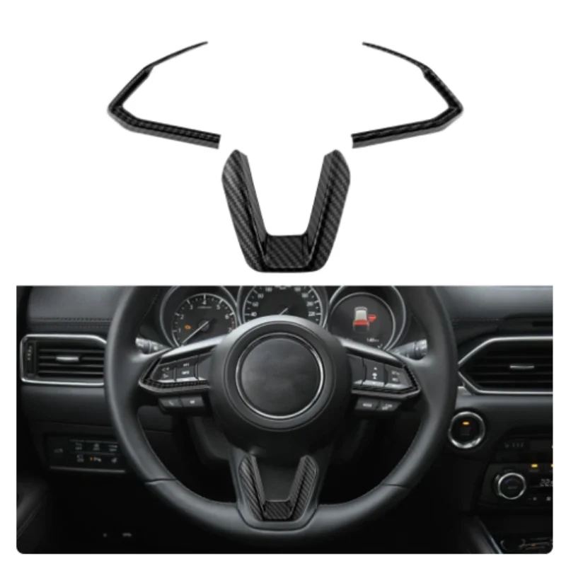 For Mazda 3 6 CX3 CX-3 CX-5 CX5 CX8 CX 9 Axela ATENZA 2017 2018 2019 3Pcs Car Steering Wheel Trim Sequins Cover Sticker