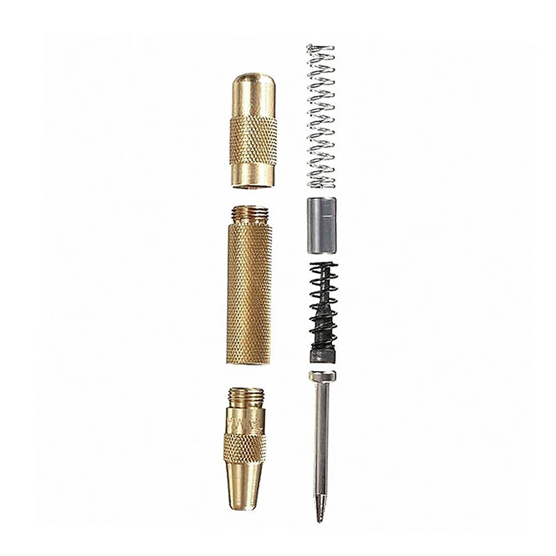 367D New 5'' Automatic Center Pin Punch Spring Loaded Marking Starting Hole Tool Gold