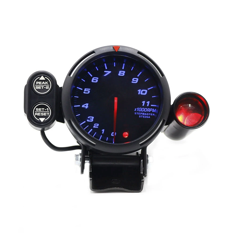 

Universal 80MM Auto Tachometer Gauge 7Color 0-11000 RPM High Speed with Shift Light And Peak Warning High Accuracy Stepper Motor