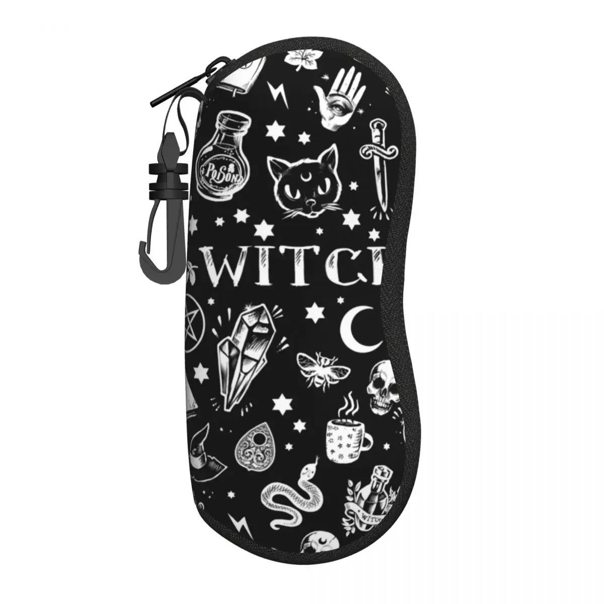 

Custom Halloween Occult Gothic Magic Witch Pattern Eyeglass Glasses Case Women Men Soft Sunglasses Protective Pouch