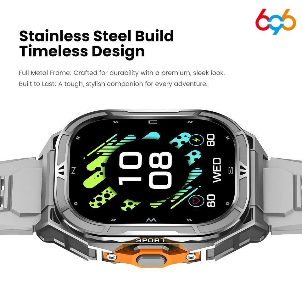 1.96 AMOLED شاشة X5 الساعات الذكية نظام تحديد المواقع الرياضة البوصلة S0S Smartwatch الرجال بلوتوث دعوة 3ATM مقاوم للماء مراقبة الصحة 530mAh
