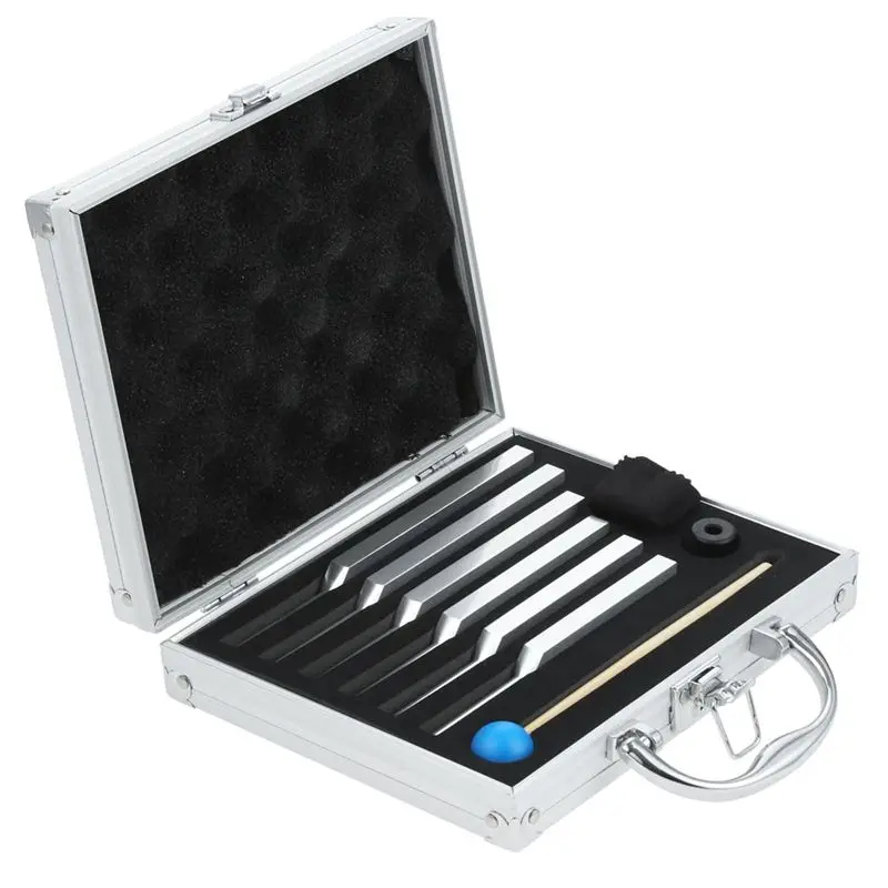 hoes-6-pcs-tuning-fork-ut-396hz-re-417hz-mi-528hz-sol-639hz-fa741hz-la-852hz-silver-aluminum-alloy