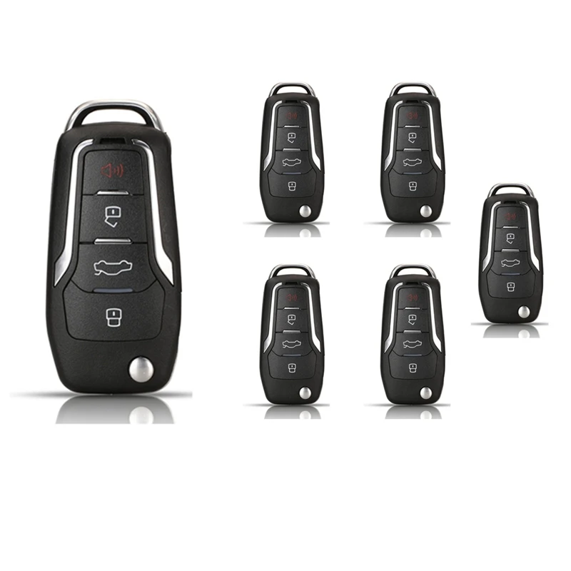 

6Pcs/Lot XKFO01EN Wire Remote Key For Ford Flip 4 Buttons Unmovable Key King Super Chip English Version VVDI Mini Key