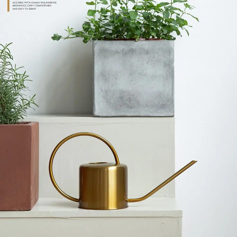 U جودة عالية 1.3L غلاية رش النبات سعة كبيرة صنبور طويل سقي وعاء مانعة للتسرب غير قابل للصدأ مسقاة حديقة أداة