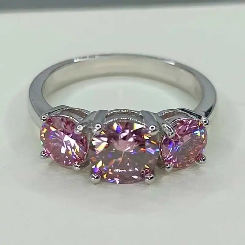 SACE GEMS cincin berlian untuk wanita, cincin soliter berlian Lab VVS1 Moissanite 2CT bersertifikat untuk wanita
