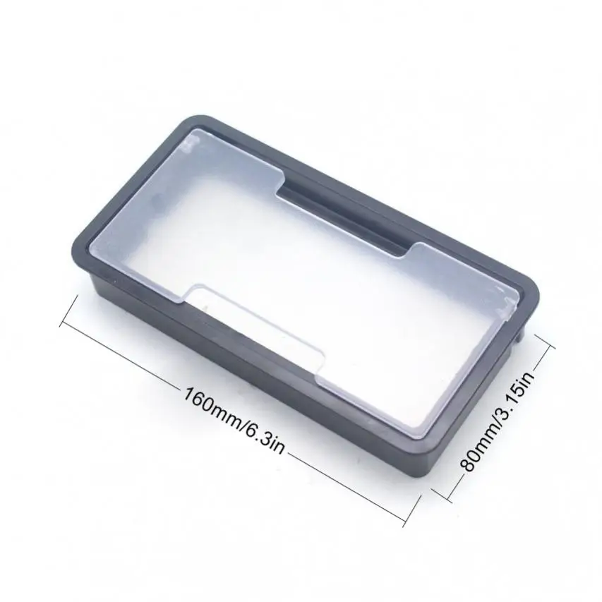 1 Piece 6.3 Inch Rectangle Plastics Wire Hole Covers with Transparent Frosted Cover, Desk Grommet Desk Cable Organizer